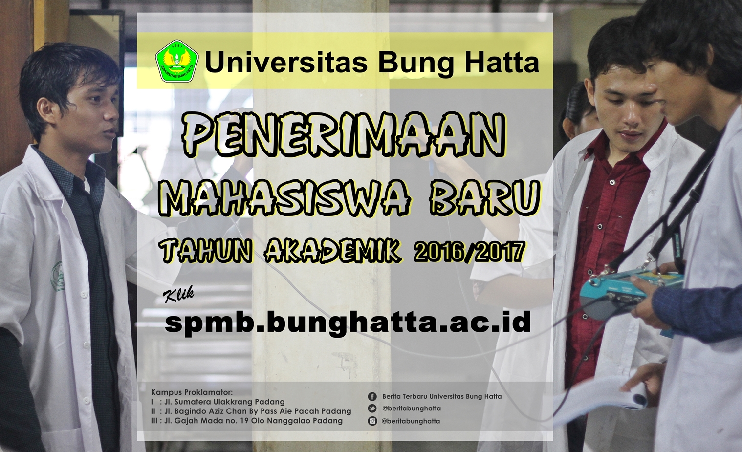 Penerimaan Mahasiswa Baru Universitas Bung Hatta Tahun 2016