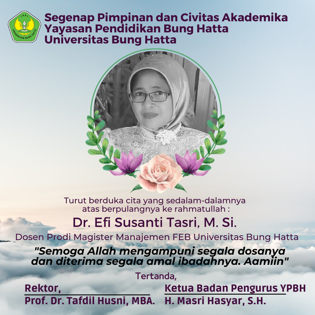 Dr. Efi Susanti Tasri, M. Si, Dosen FEB Universitas Bung Hatta Tutup Usia