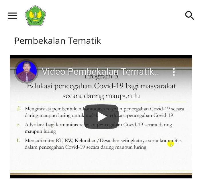 DPL dan Mahasiswa KKN TMB Covid-19 Kelompok 28 Kolaborasi Ciptakan Website