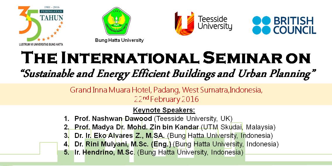 Internasional Seminar Sustainable and Energy Efficient Buildings and Urban Planning
