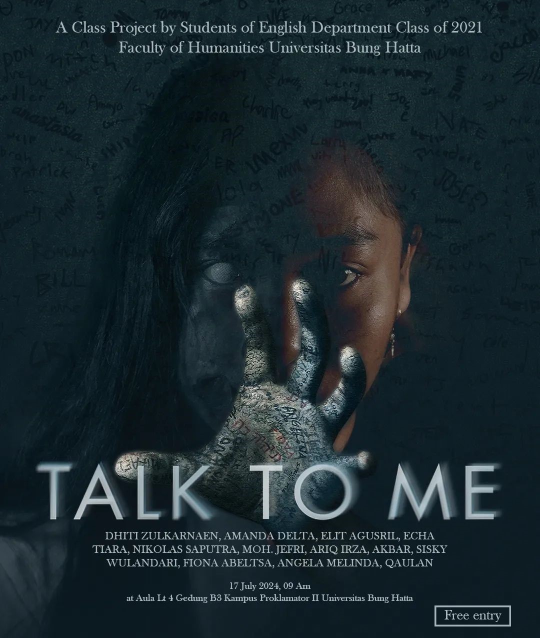 Mahasiswa Prodi Sastra Inggris FIB-UBH Rilis Film Pendek "TALK TO ME"