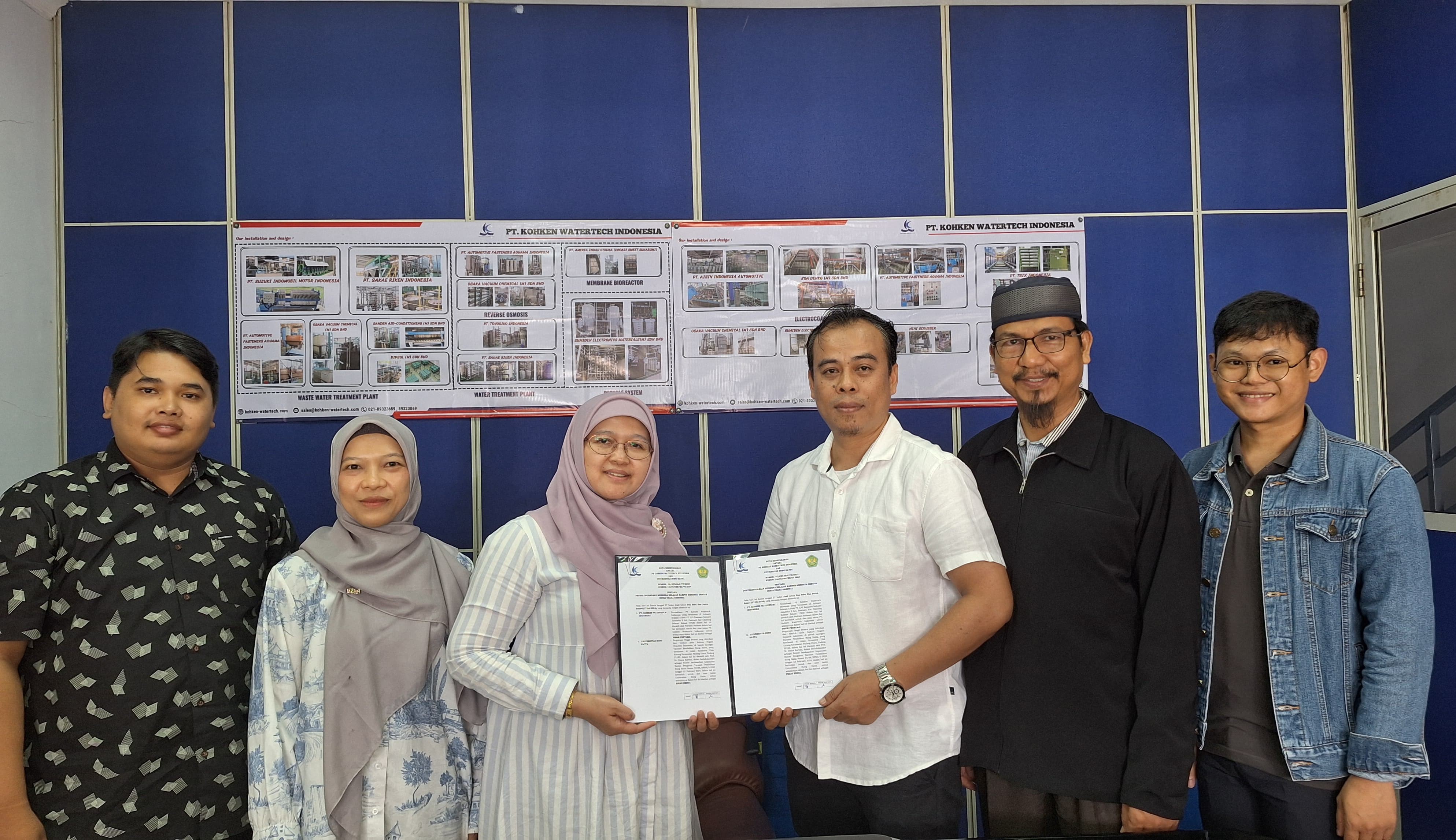 Bukti Komitmen Pelaksanaan Praktisi Mengajar Berkelanjutan, Fakultas Teknologi Industri Universitas Bung Hatta Tekan MoU Dengan PT Kohken Watertech Indonesia