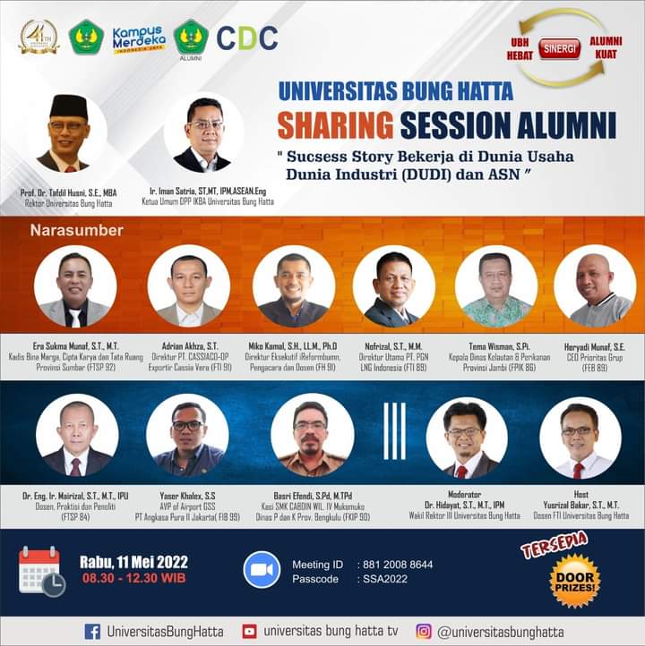 Wisudawan ke-77 Wajib Ikut Sharing Session Alumni Universitas Bung Hatta