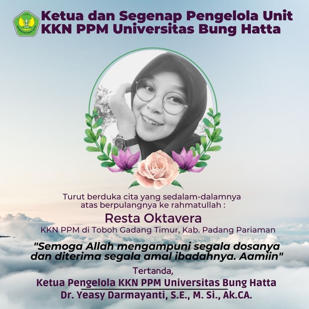 KKN PPM Berduka: Resta Okta Vera, Mahasiswa KKN PPM Toboh Gadang Timur Tutup Usia
