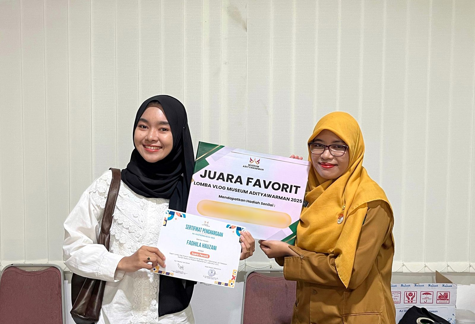 Fadhila Hauzani Mahasiswa PGSD Universitas Bung Hatta Raih Juara Favorit Lomba Vlog Museum Adityawarman 2025